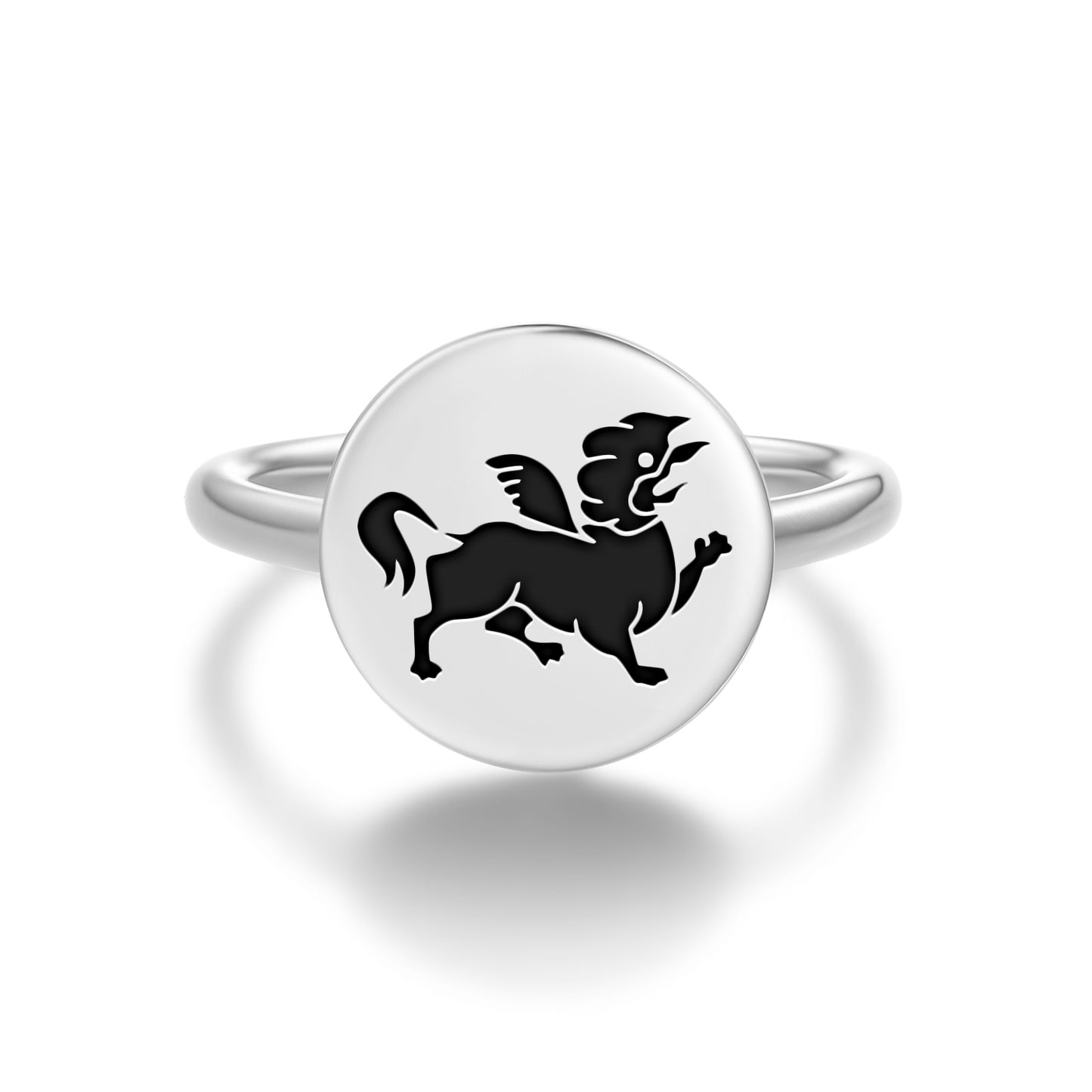 Garuda lion – The Three Victorious Creatures of Harmony Buddhist Symbols Adjustable Open Ring