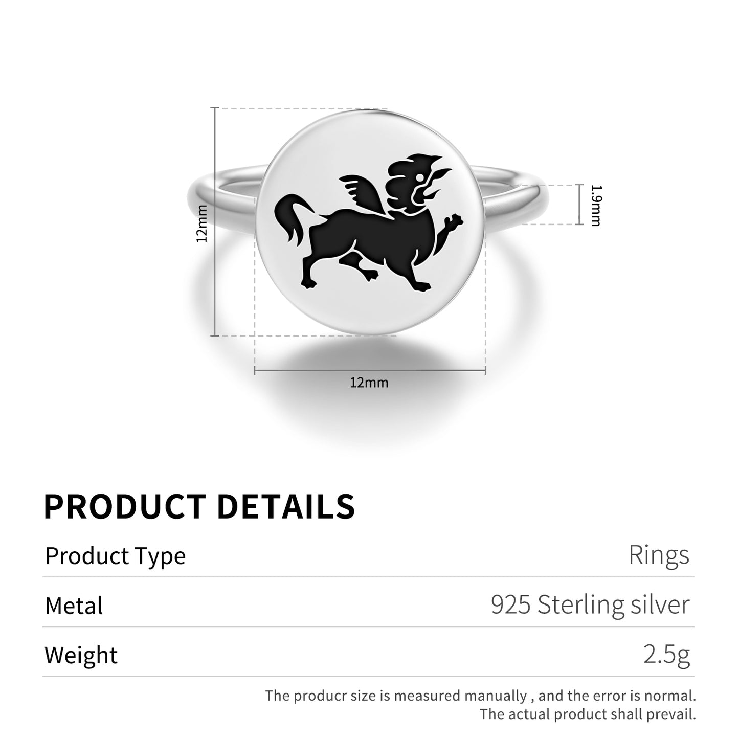 Garuda lion – The Three Victorious Creatures of Harmony Buddhist Symbols Adjustable Open Ring