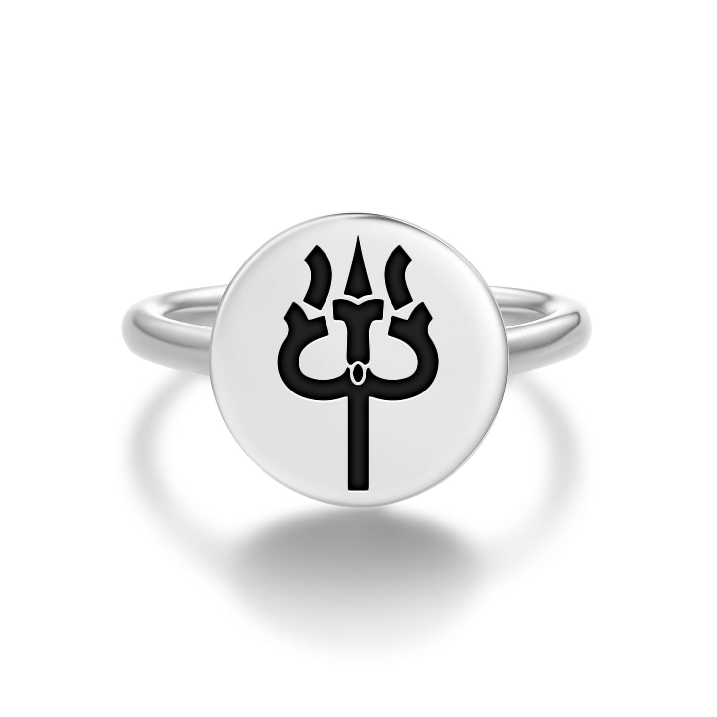 Trishula – Trident Buddhist Symbols Adjustable Open Ring