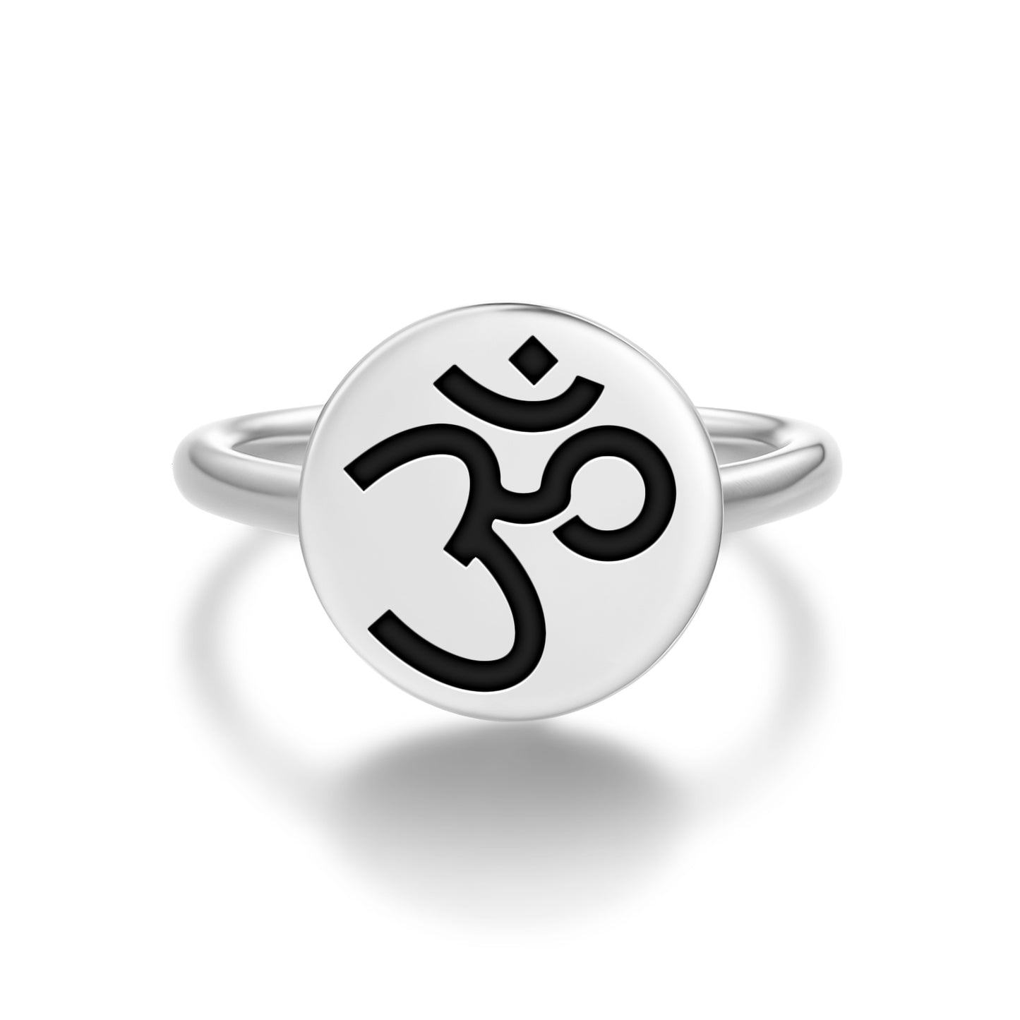 Om Buddhist Symbols Adjustable Open Ring