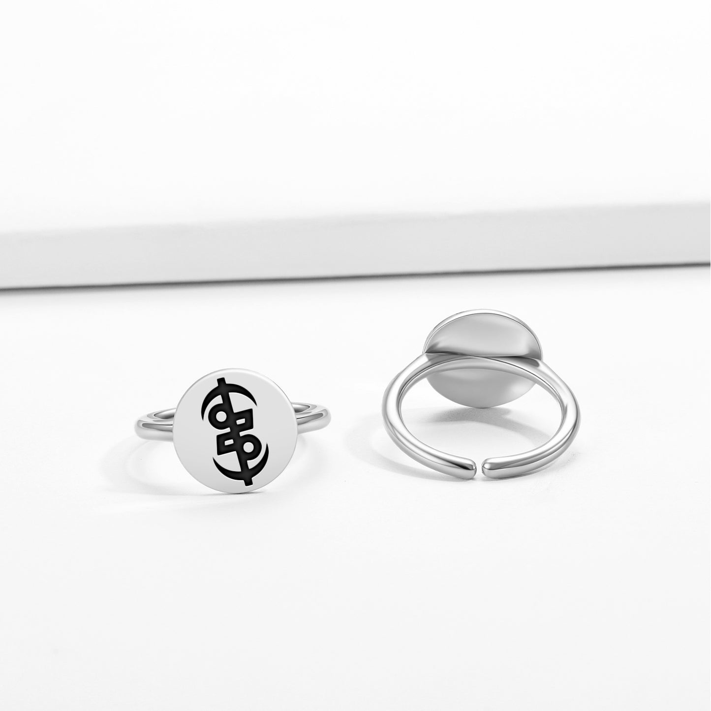 Okuafo Pa Adinkra Symbols Adjustable Open Ring