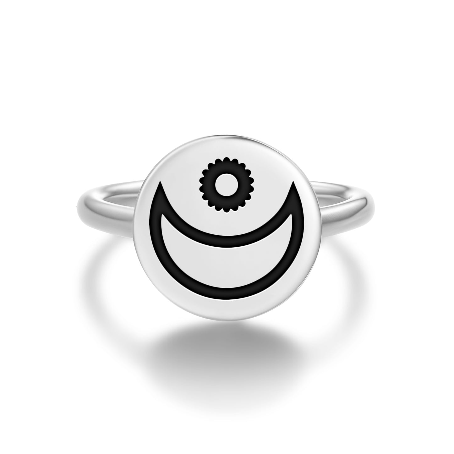 Osram ne Nsoromma Adinkra Symbols Adjustable Open Ring