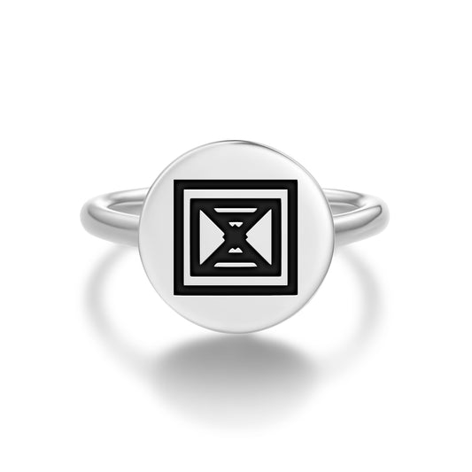 Mframadan Adinkra Symbols Adjustable Open Ring