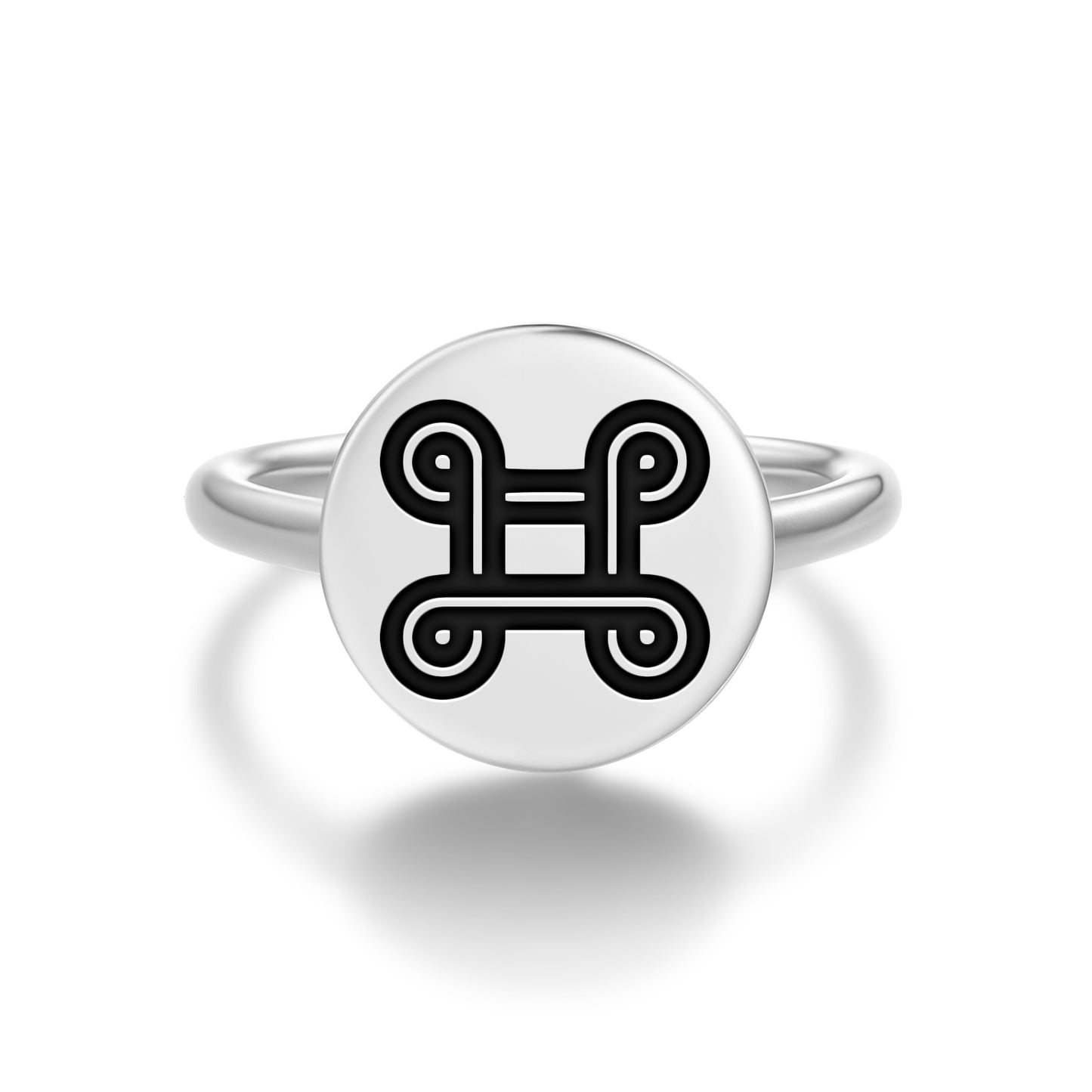 Mpatapo Adinkra Symbols Adjustable Open Ring