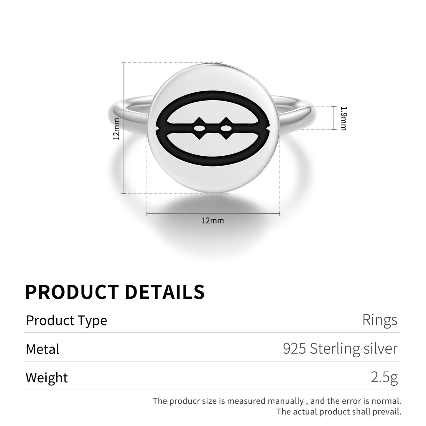 Adwo Adinkra Symbols Adjustable Open Ring