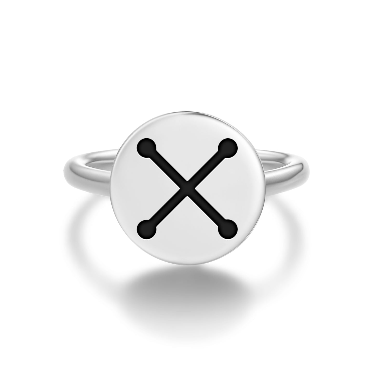Nyame Nwu na Mawu Adinkra Symbols Adjustable Open Ring