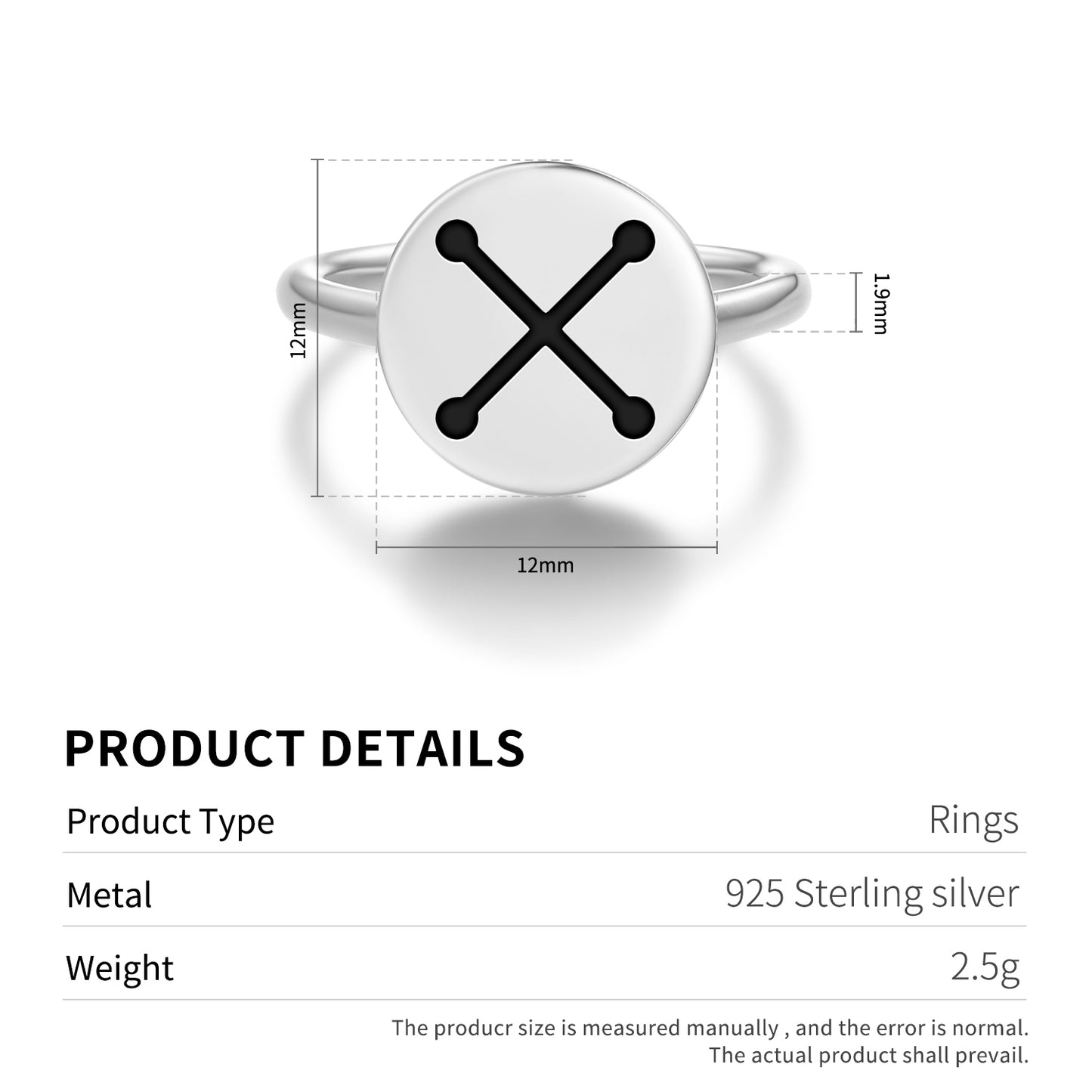 Nyame Nwu na Mawu Adinkra Symbols Adjustable Open Ring