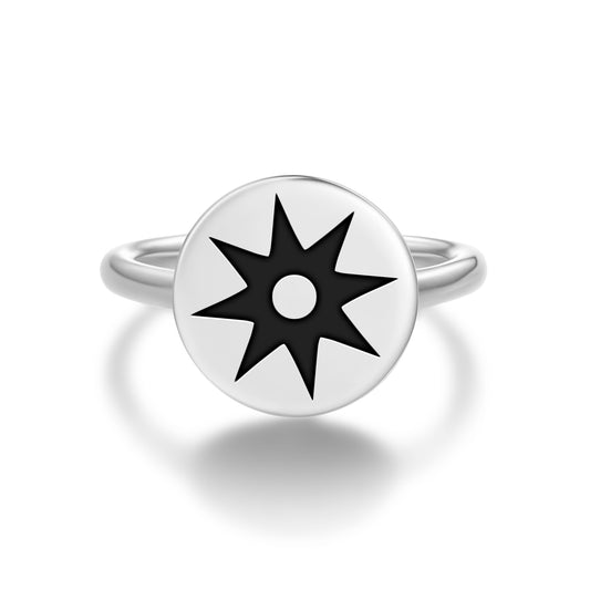 Nsoromma Adinkra Symbols Adjustable Open Ring