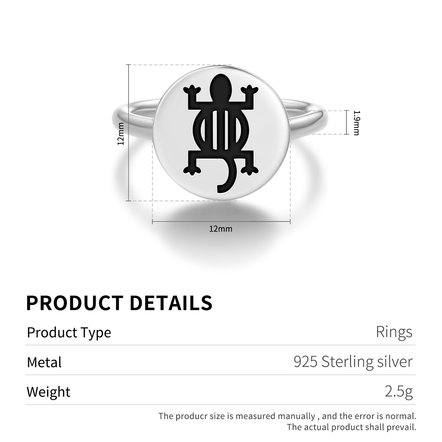 Denkyem Adinkra Symbols Adjustable Open Ring