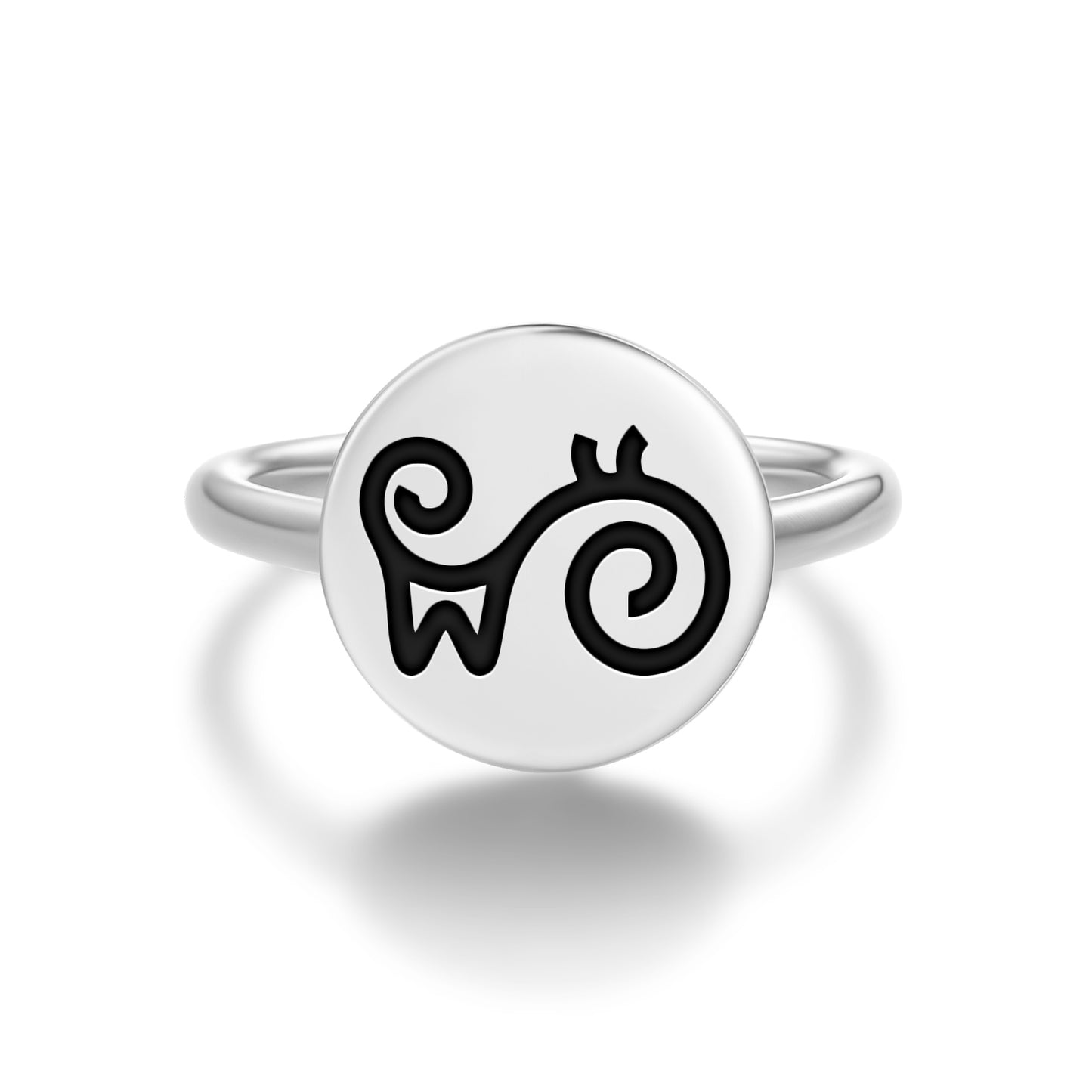 Ahoden Adinkra Symbols Adjustable Open Ring
