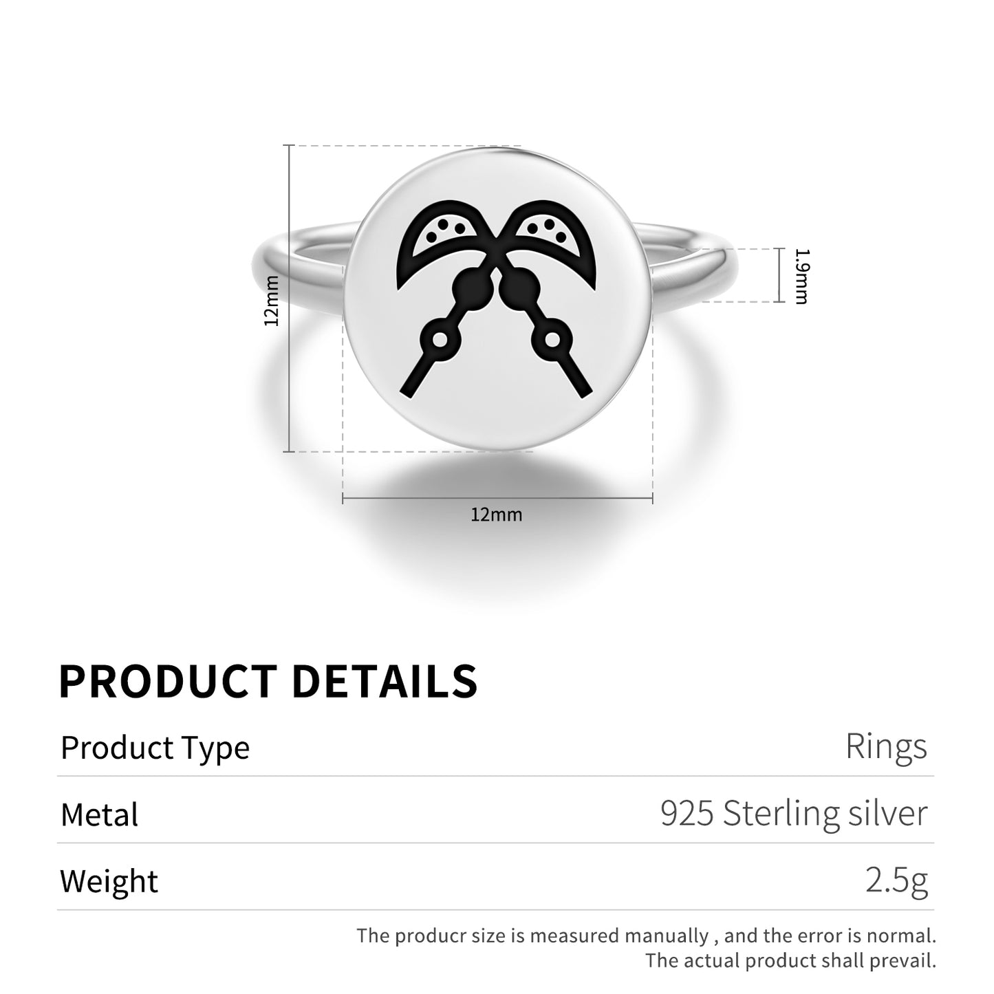 Akofena Adinkra Symbols Adjustable Open Ring