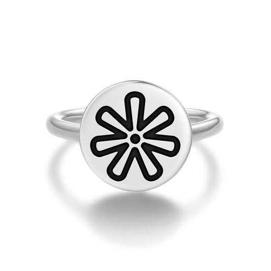 Ananse Ntentan Adinkra Symbols Adjustable Open Ring