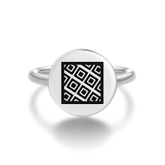 Ani Bere Adinkra Symbols Adjustable Open Ring