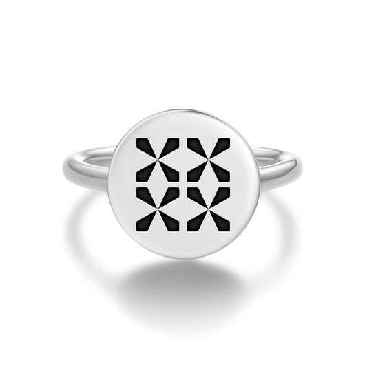 Asaawa Adinkra Symbols Adjustable Open Ring