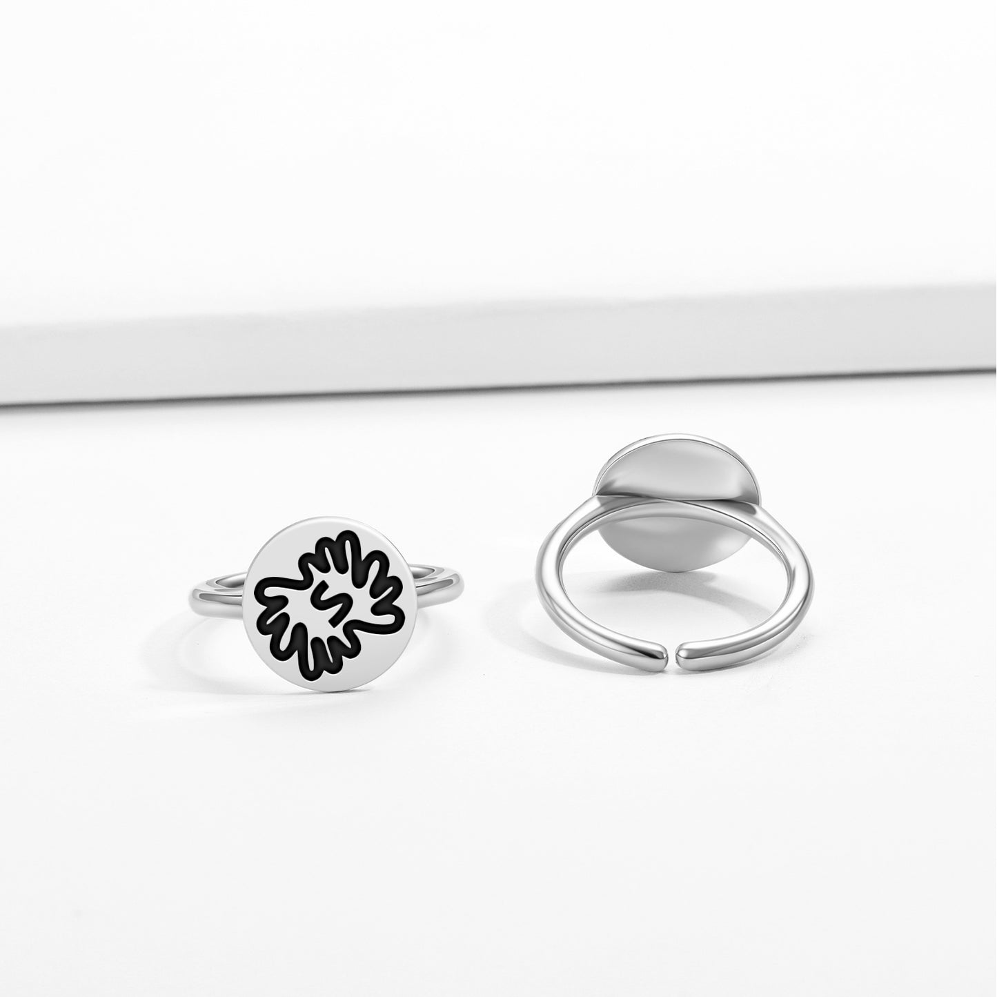 Bi Nka Bi Adinkra Symbols Adjustable Open Ring