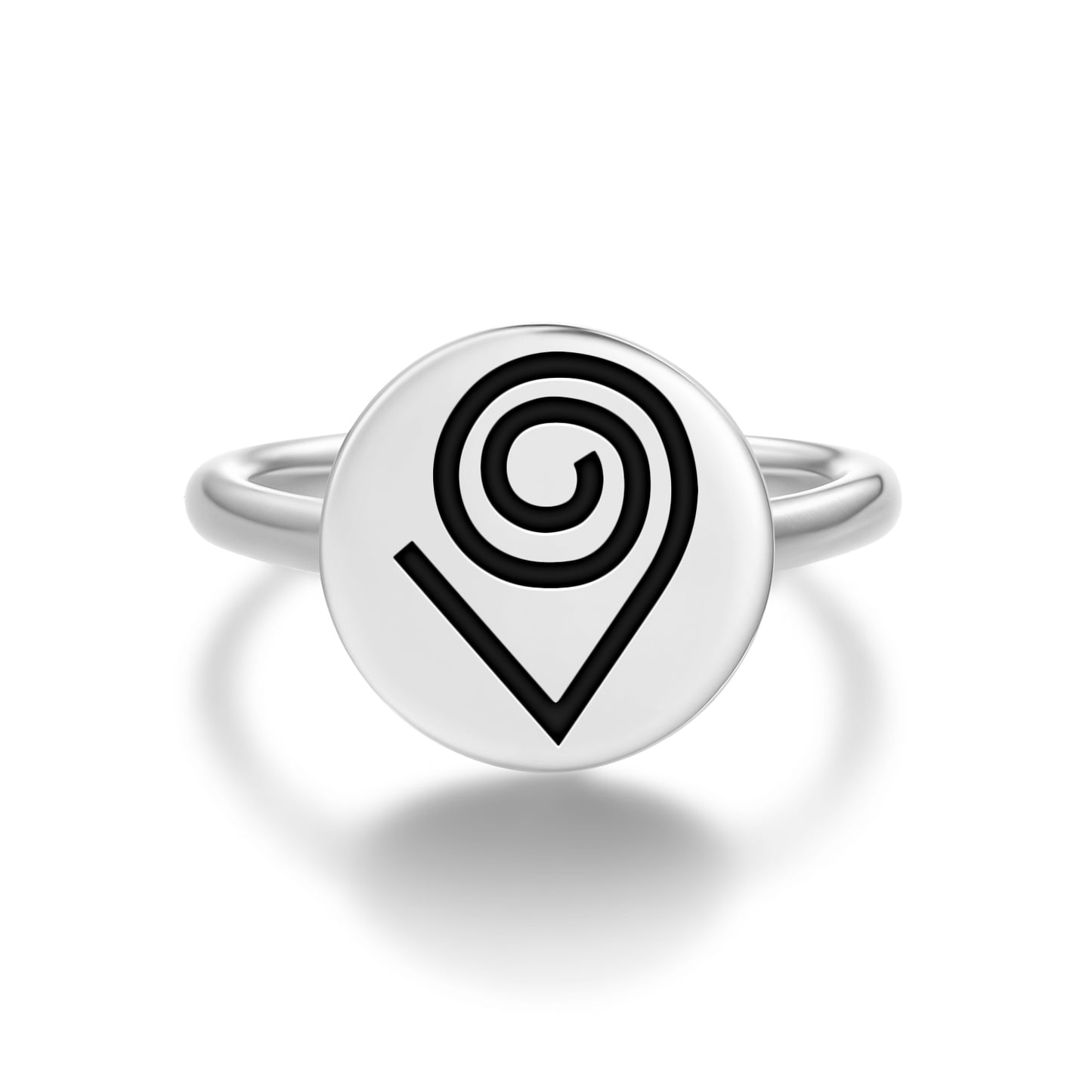 Kokuromotie Adinkra Symbols Adjustable Open Ring