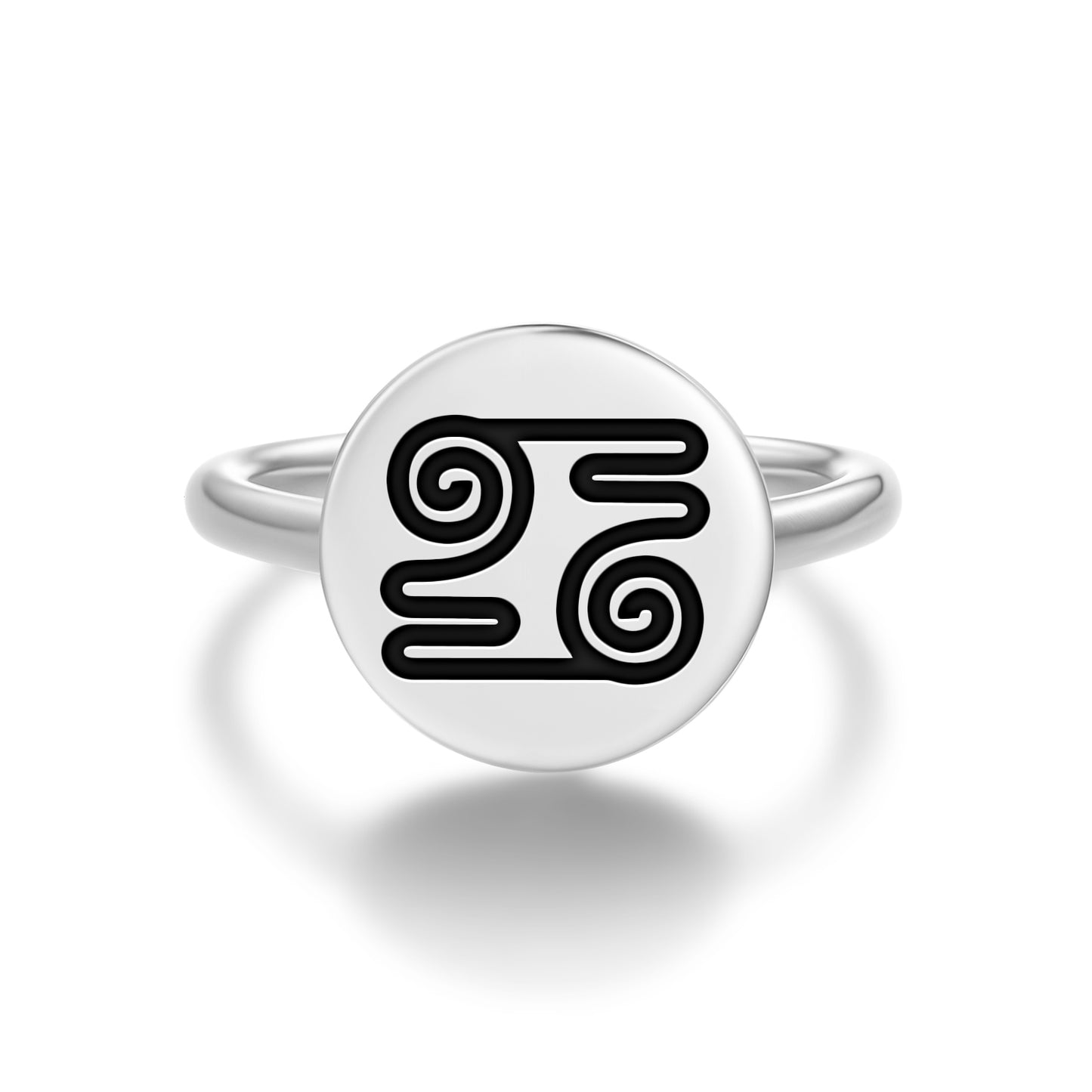 Kwatakye Atiko Adinkra Symbols Adjustable Open Ring