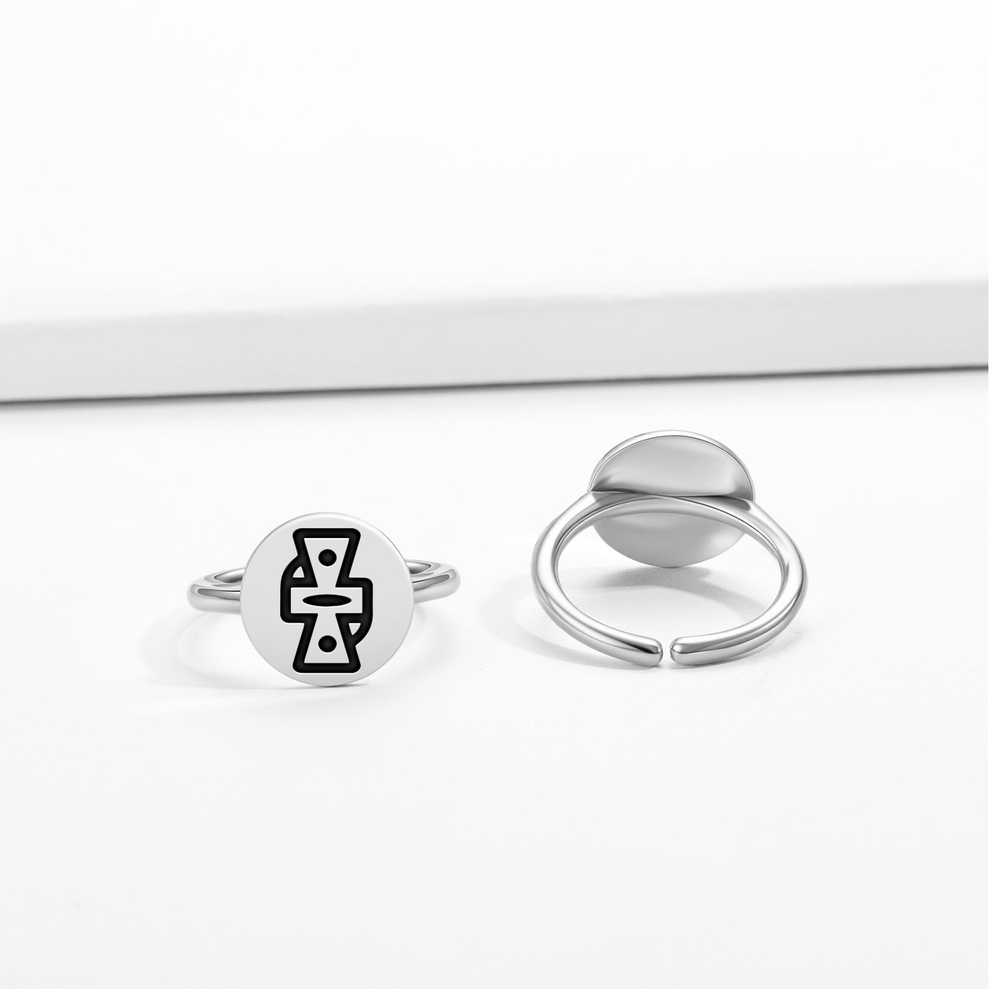 Mekyia Wo Adinkra Symbols Adjustable Open Ring
