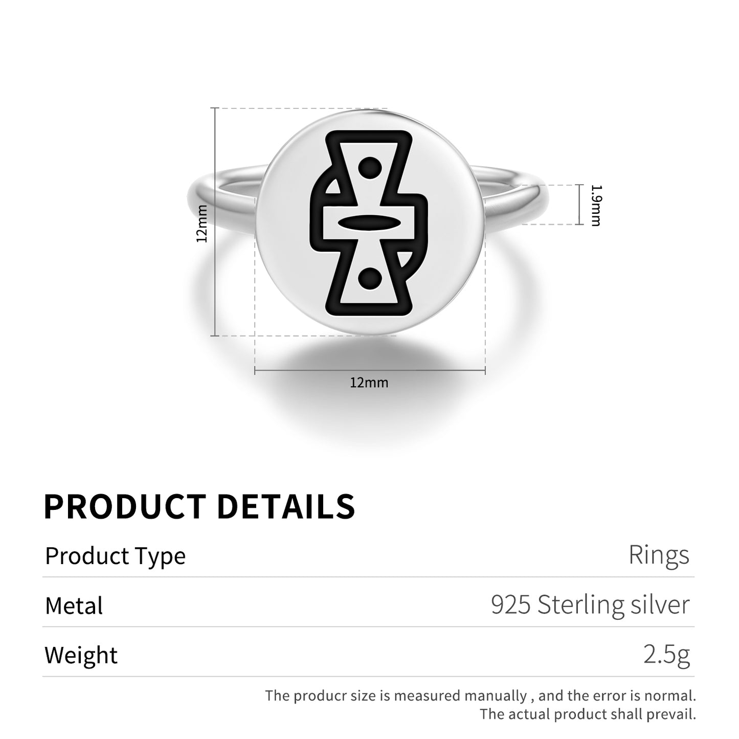 Mekyia Wo Adinkra Symbols Adjustable Open Ring