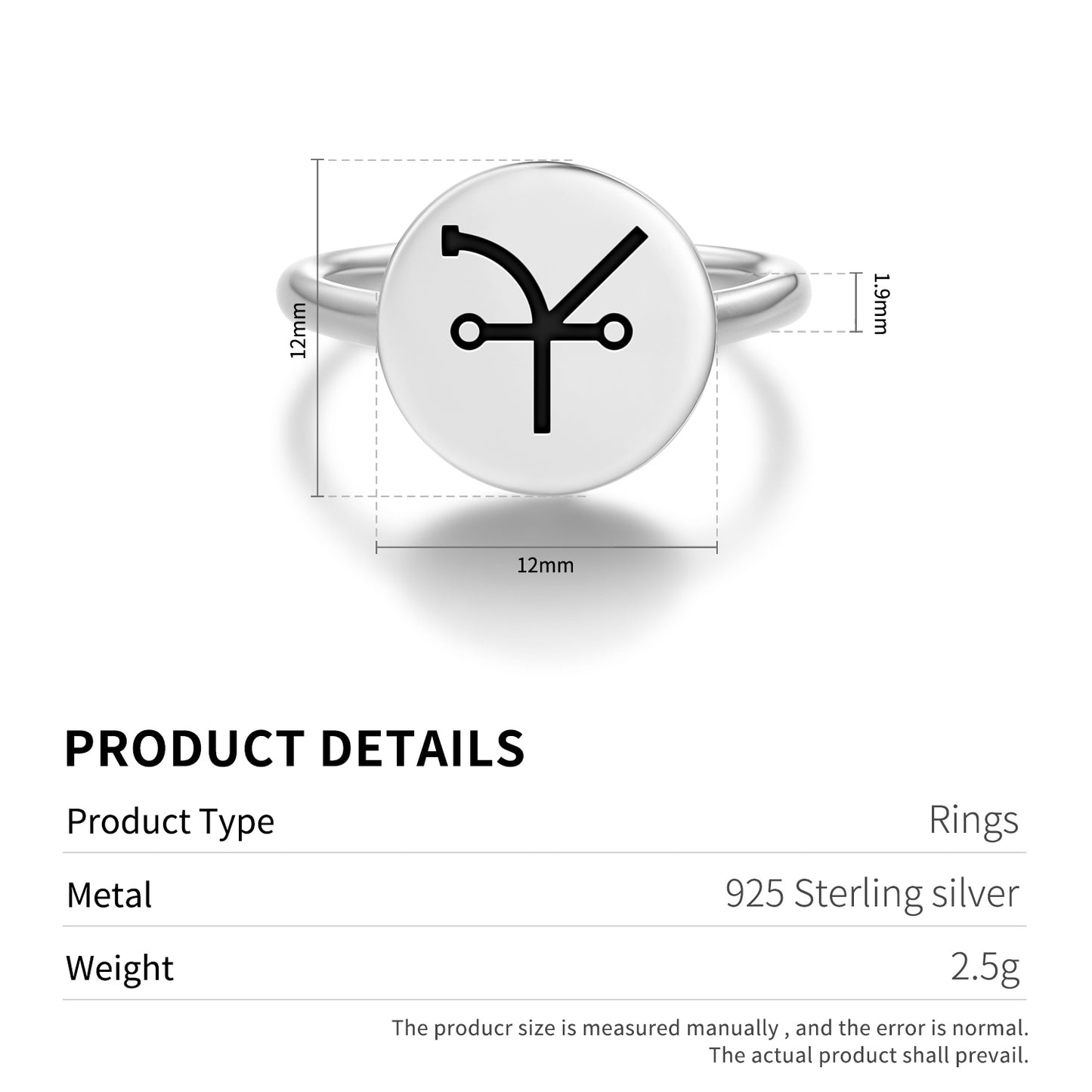 The Yellow sign Lovecraft Symbols Adjustable Open Ring