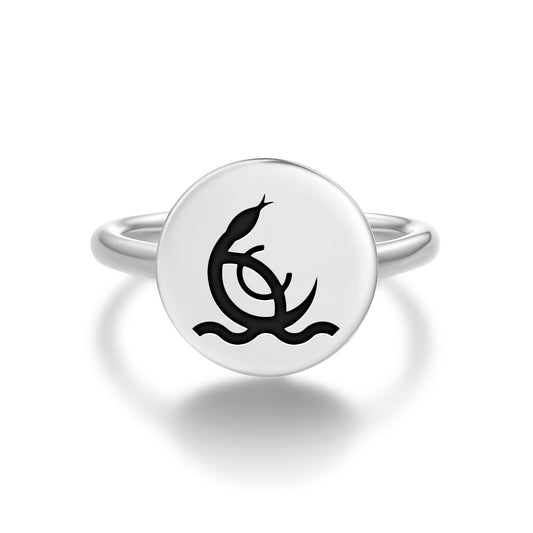 Bokrug Lovecraft Symbols Adjustable Open Ring