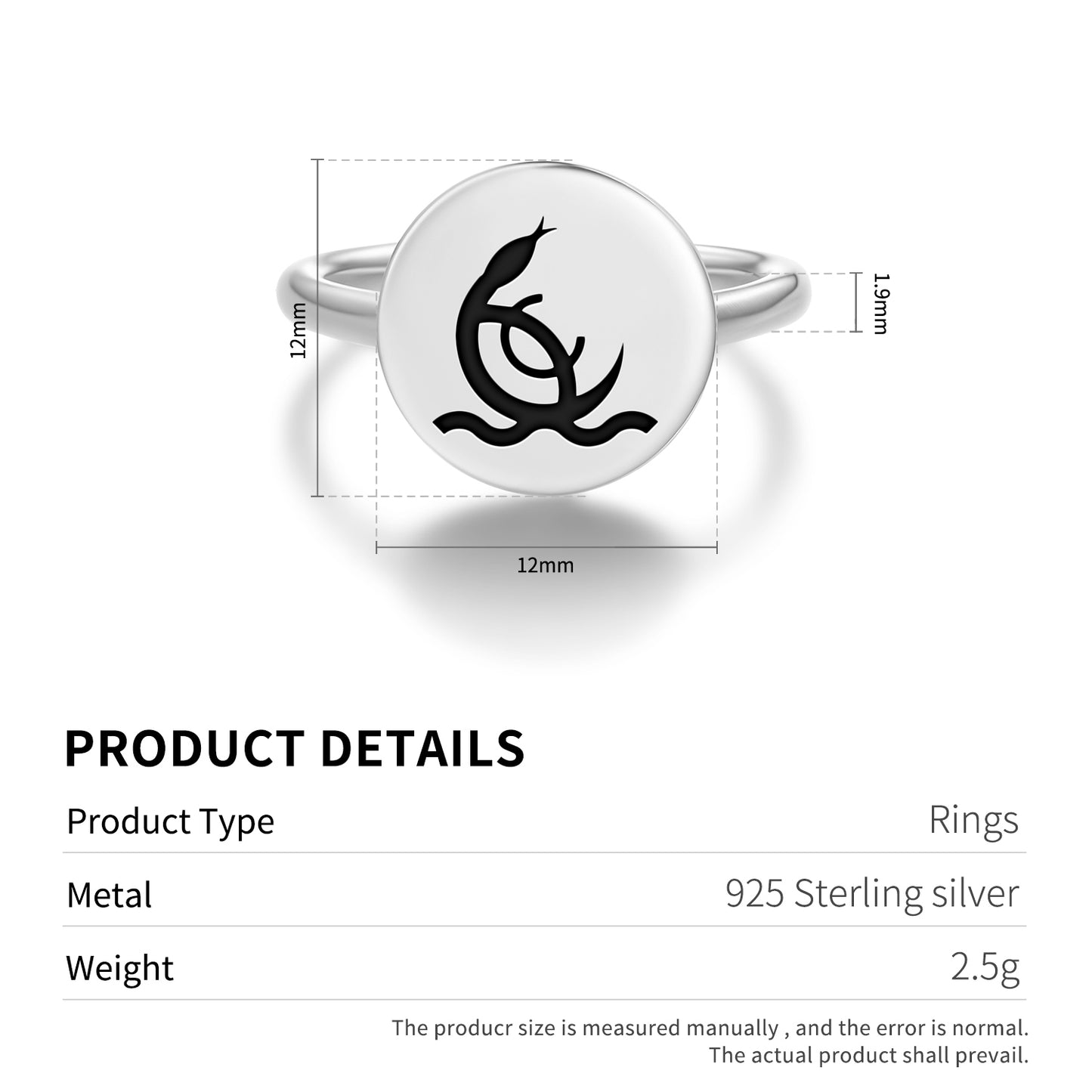 Bokrug Lovecraft Symbols Adjustable Open Ring