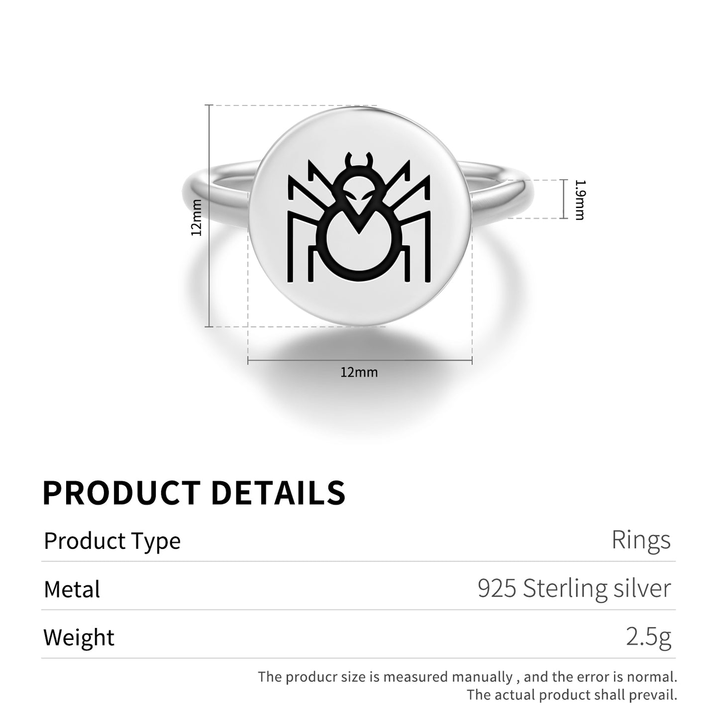 Atlach-Nacha Lovecraft Symbols Adjustable Open Ring