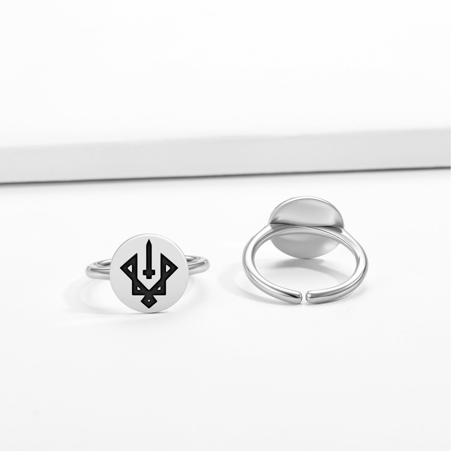 Ruevit Slavic Symbols Adjustable Open Ring