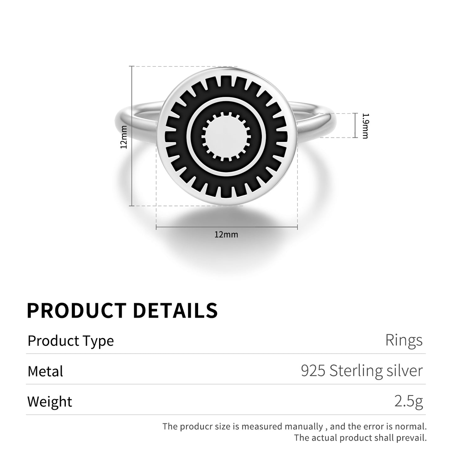 Viy Slavic Symbols Adjustable Open Ring