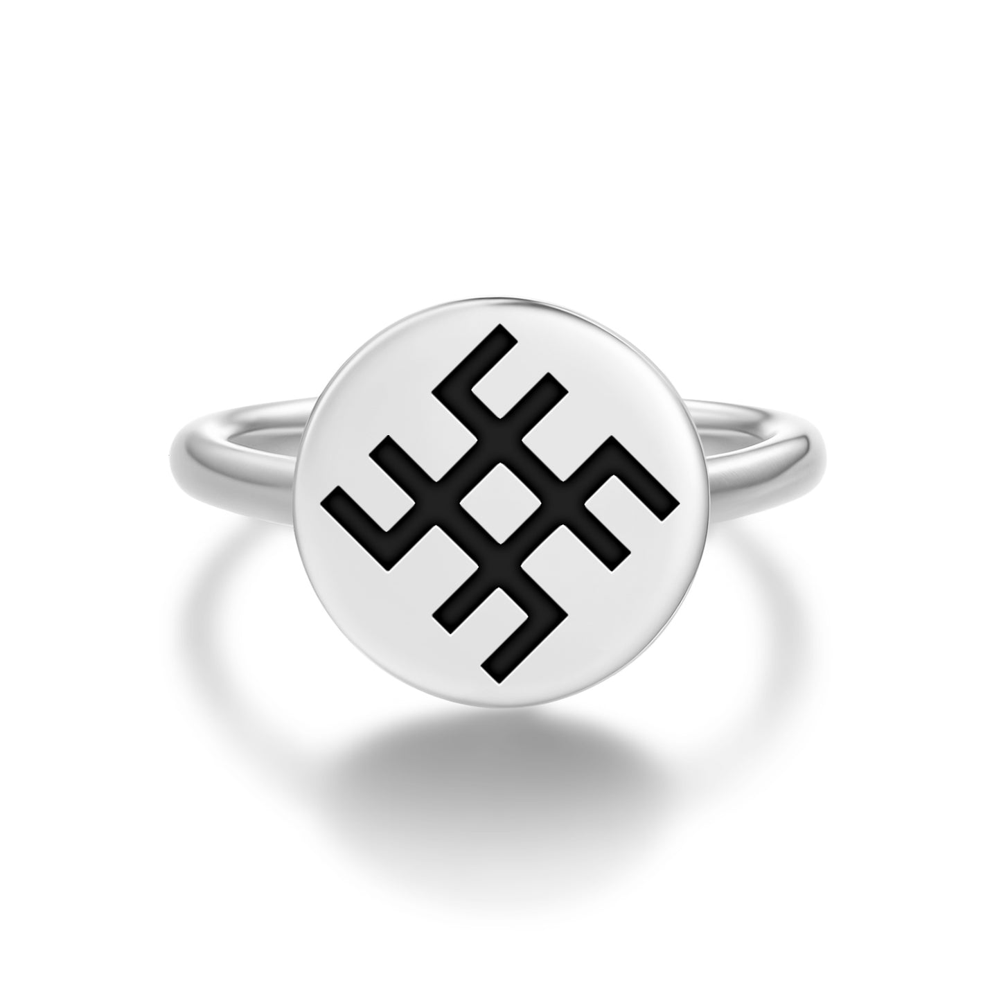 Svarog Slavic Symbols Adjustable Open Ring