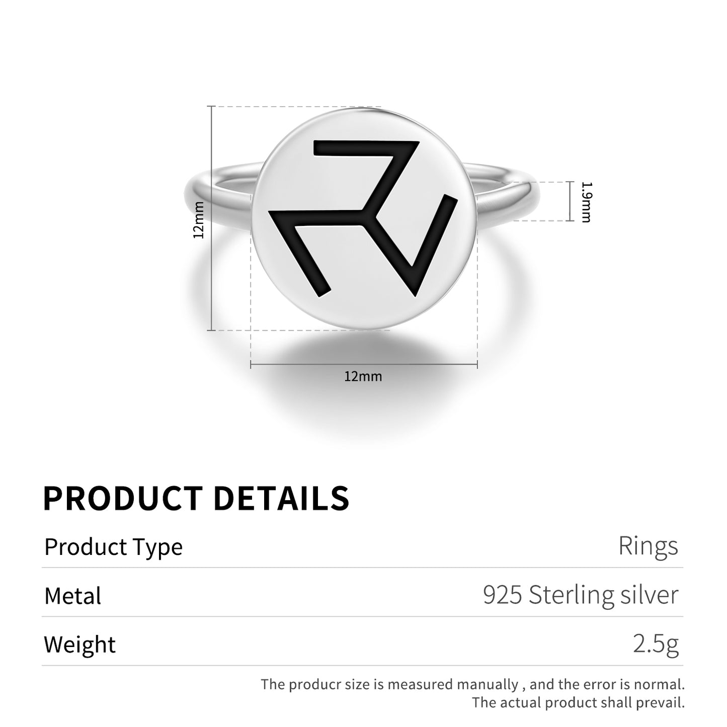 Svarozhich Slavic Symbols Adjustable Open Ring