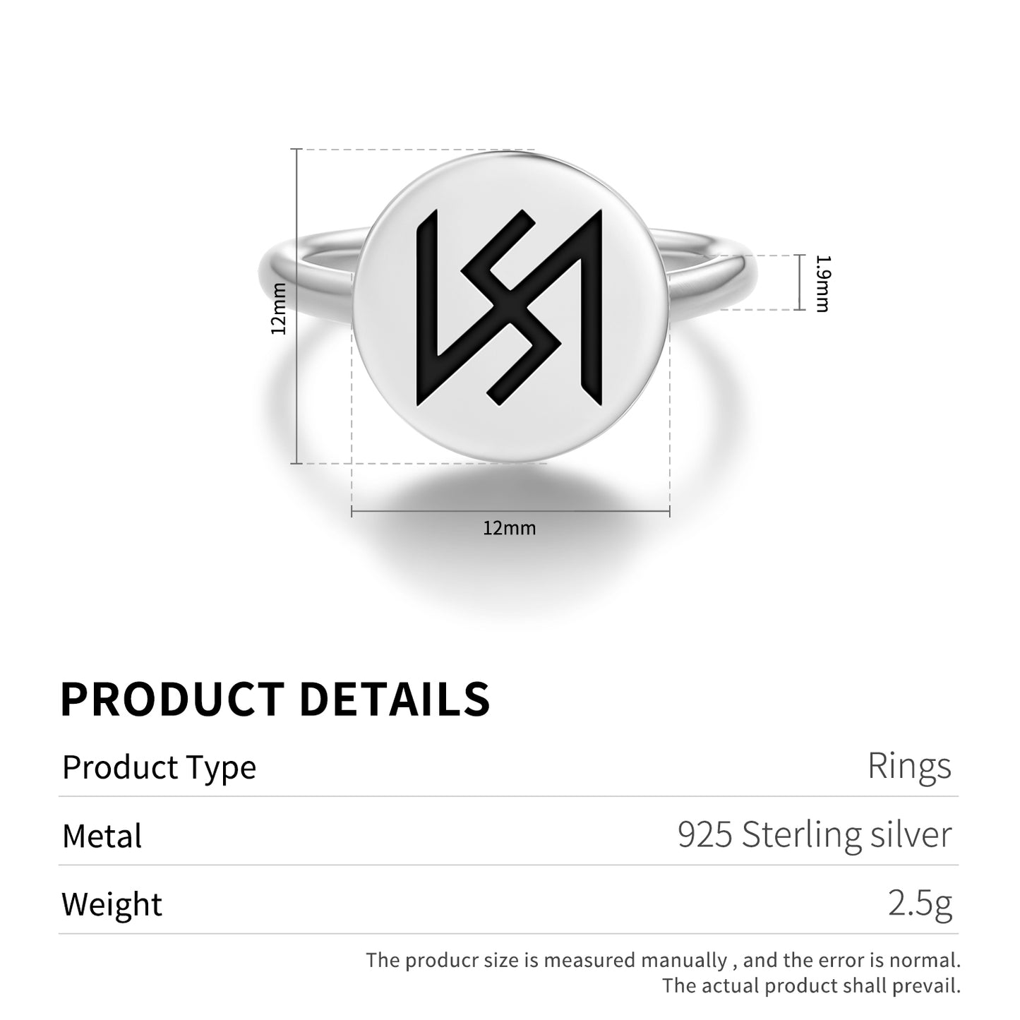 Stribog Slavic Symbols Adjustable Open Ring
