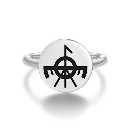 Raróg Slavic Symbols Adjustable Open Ring
