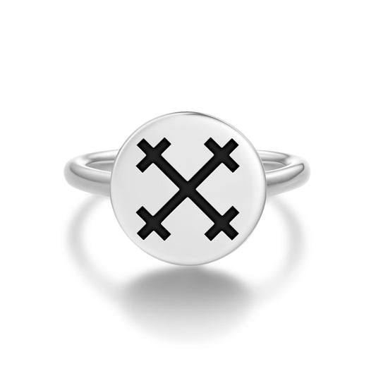 Mara Slavic Symbols Adjustable Open Ring
