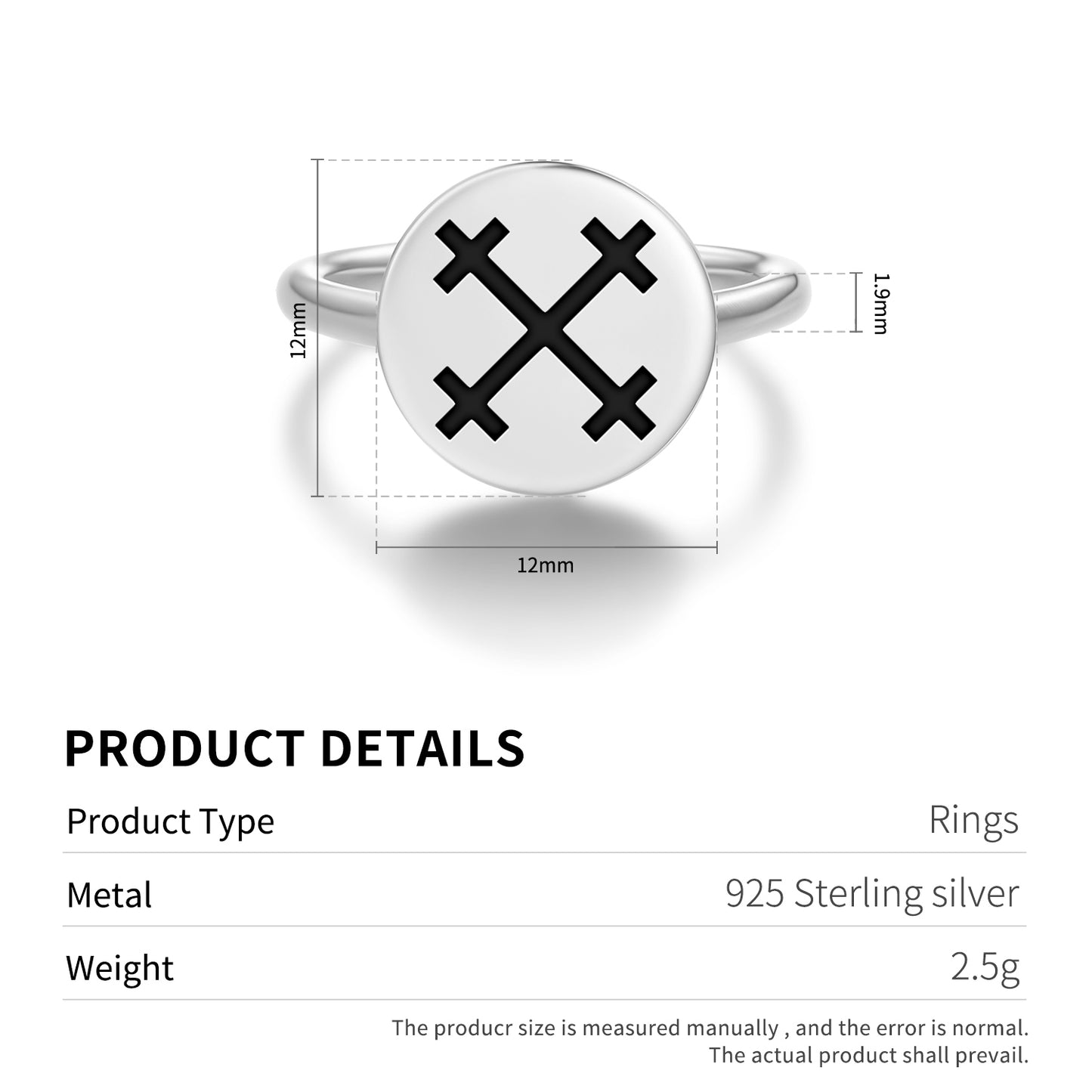 Mara Slavic Symbols Adjustable Open Ring