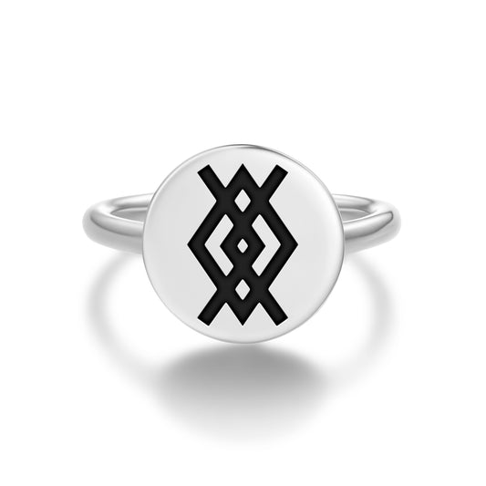 Kupalo Slavic Symbols Adjustable Open Ring