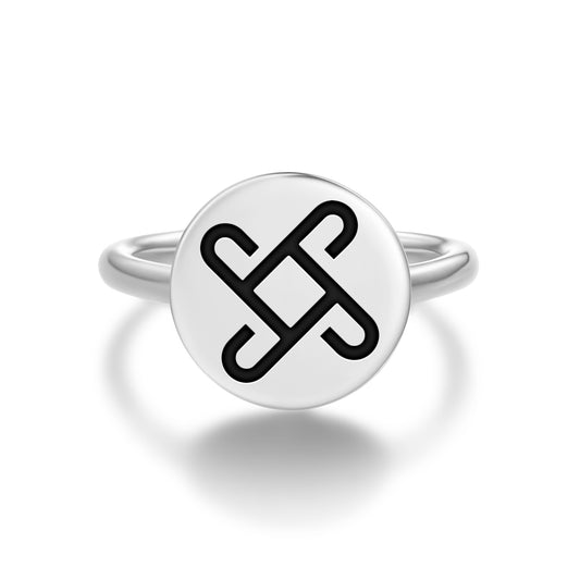 Koliada Slavic Symbols Adjustable Open Ring