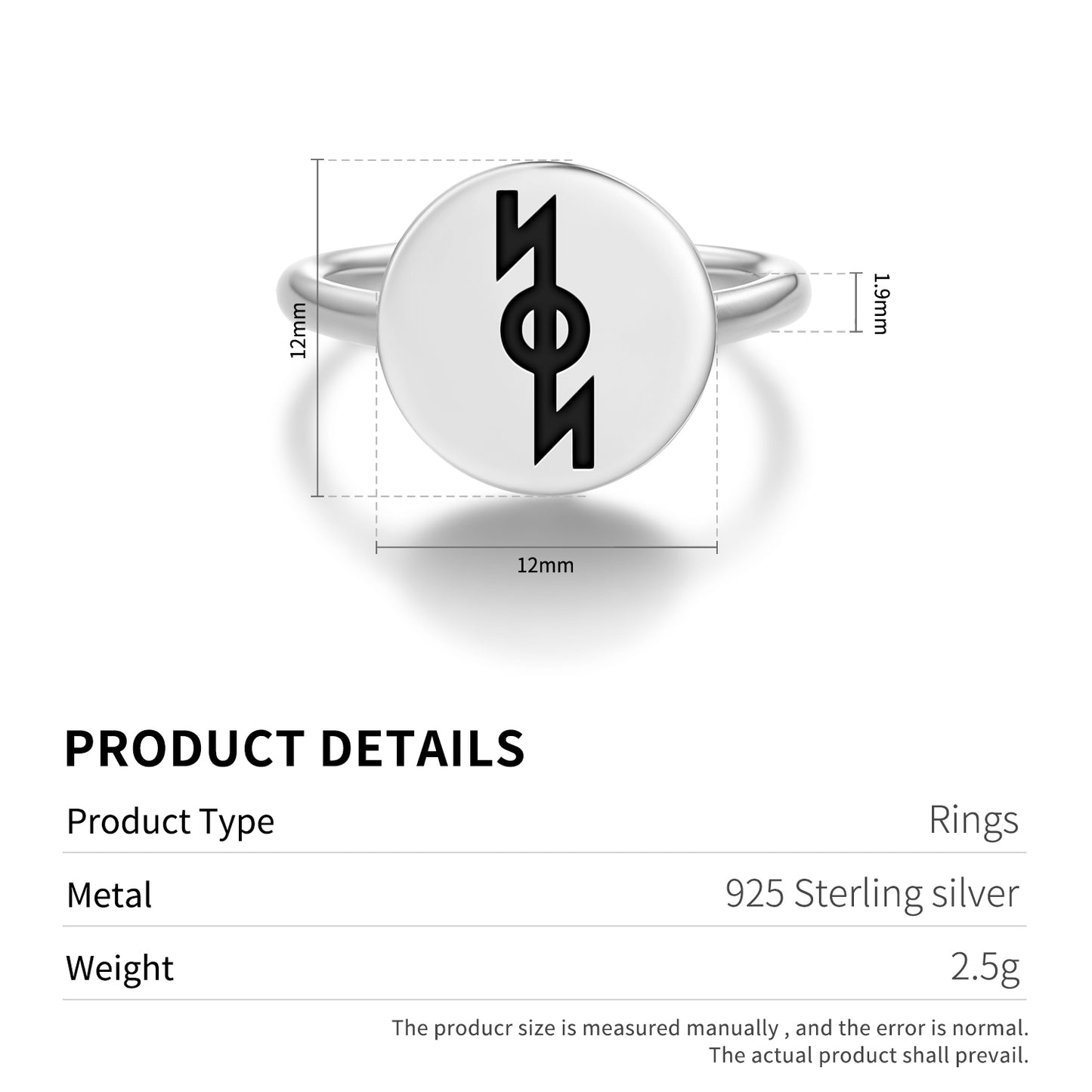 Dodola Slavic Symbols Adjustable Open Ring