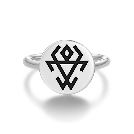 Chernobog Slavic Symbols Adjustable Open Ring