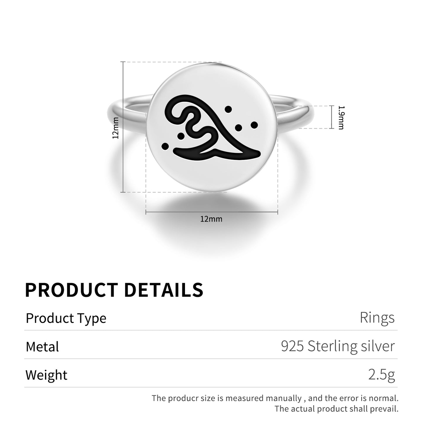 Saito Michimon Japanese Symbols Adjustable Open Ring