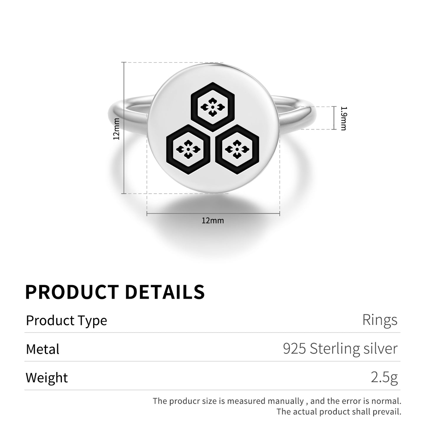 Azai Nagamasa Japanese Symbols Adjustable Open Ring