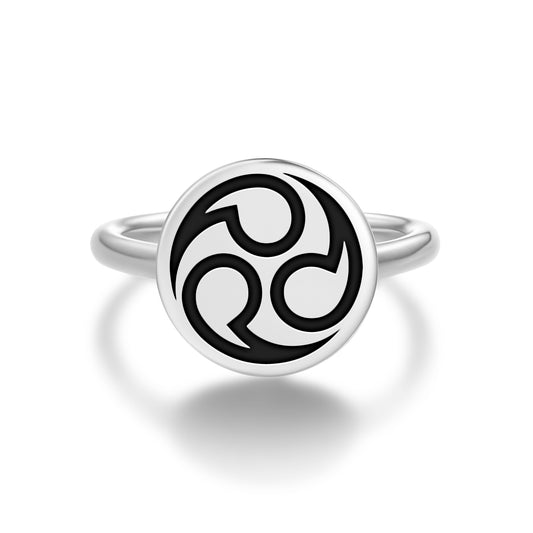 Kobayakawa Takakage Japanese Symbols Adjustable Open Ring