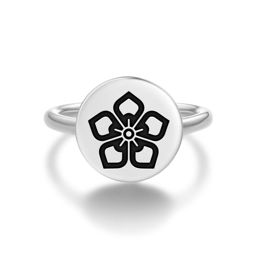 Akechi Mitsuhide Japanese Symbols Adjustable Open Ring