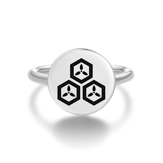 Naoe Kanetsugu Japanese Symbols Adjustable Open Ring