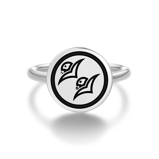 Shibata Katsuie Japanese Symbols Adjustable Open Ring