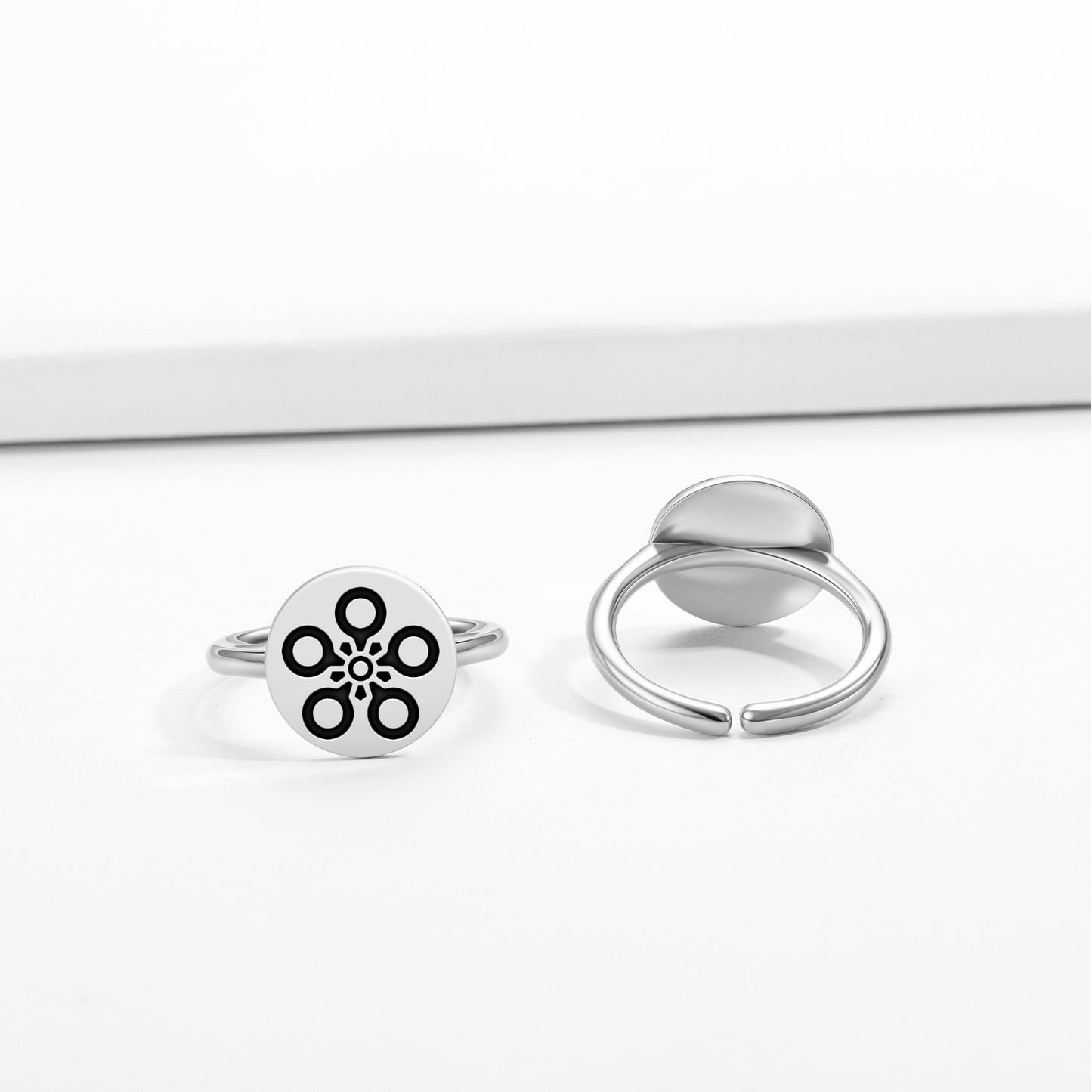 Maeda Toshiie Japanese Symbols Adjustable Open Ring