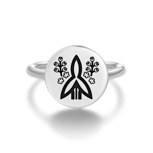 Fukushima Masanori Japanese Symbols Adjustable Open Ring