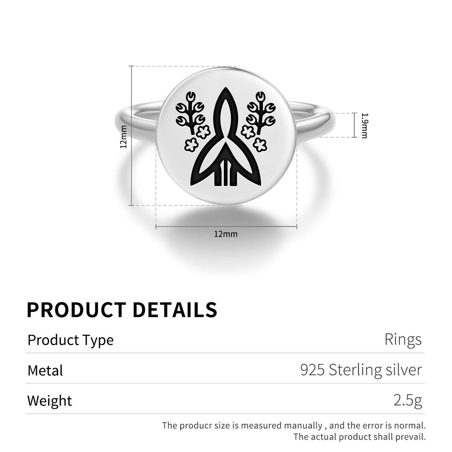 Fukushima Masanori Japanese Symbols Adjustable Open Ring