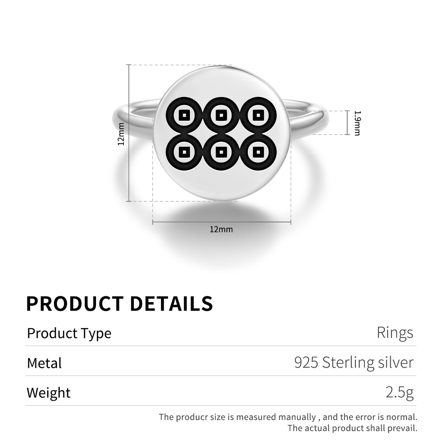 Sanada Yukimura Japanese Symbols Adjustable Open Ring