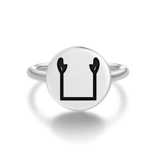 Ka Egyptian Symbols Adjustable Open Ring